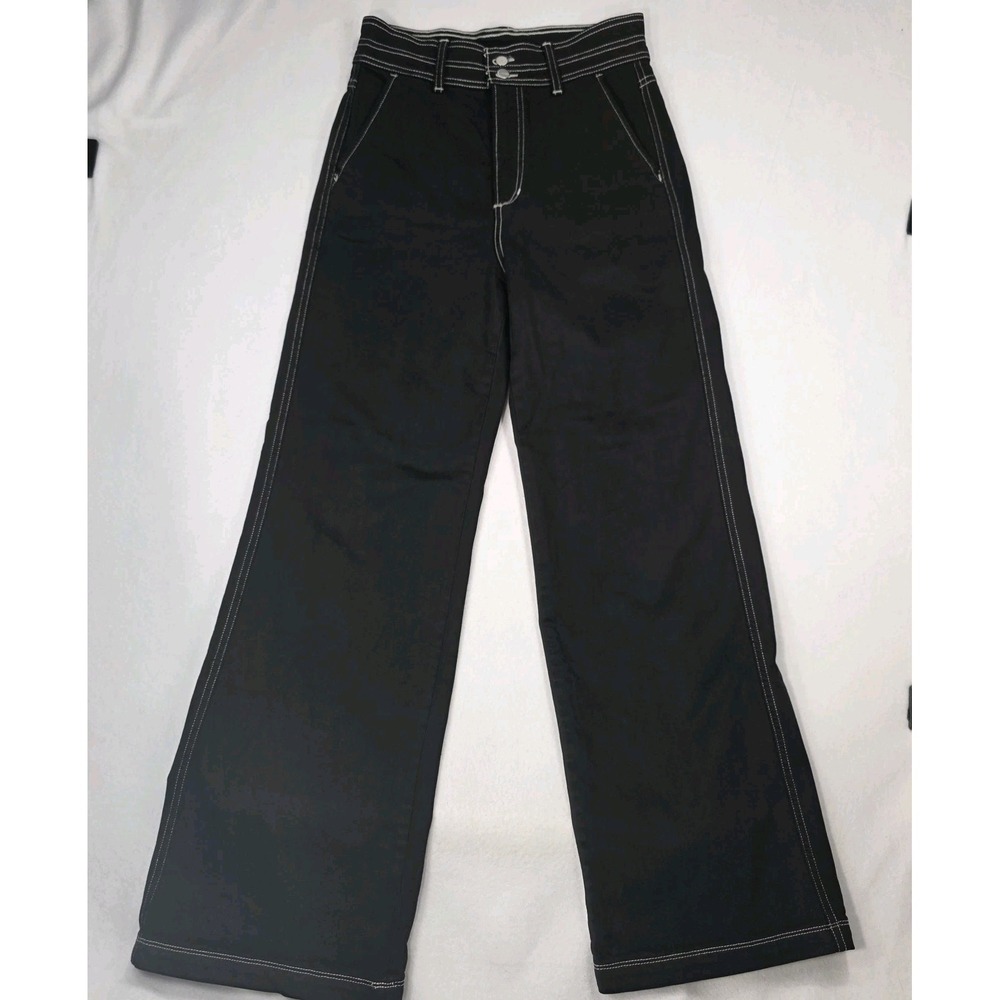 Joe's Jeans Vintage Stretch The Allana Black Size 28 Wide Leg Rave Festival Boho